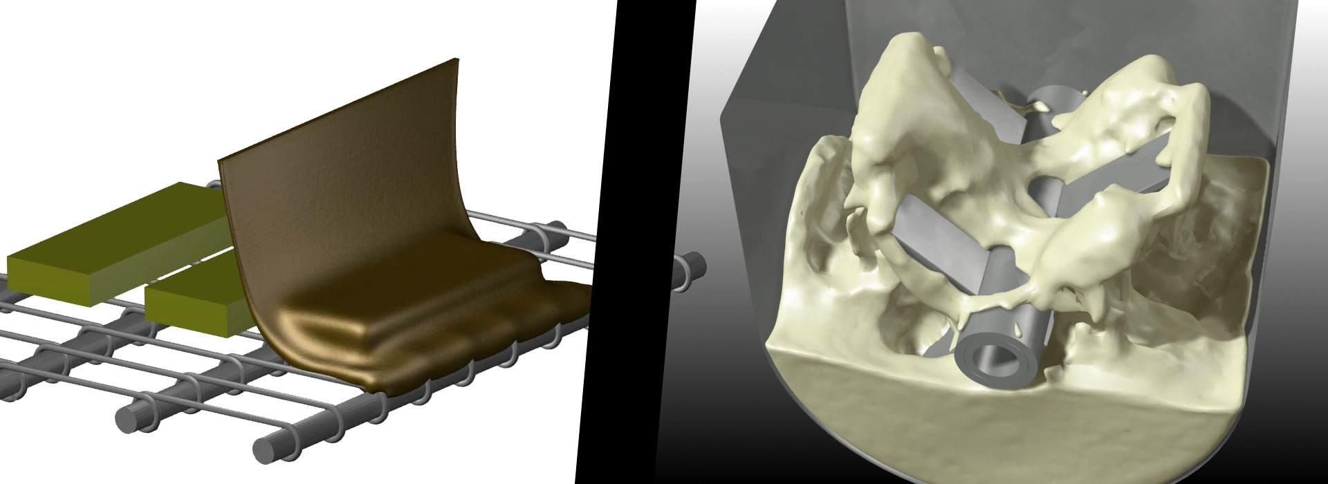  Highly viscous flow, solid-fluid mixing